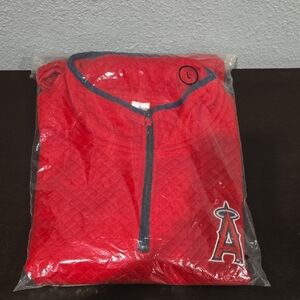 Red Angels Quilted Half-Zip Pullover